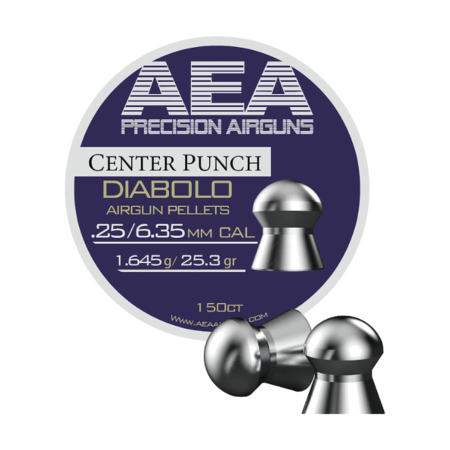 AEA Center Punch .25 caliber diabolo pellets, 25.3 grain, 150 count