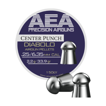 AEA Center Punch .25 caliber diabolo pellets, 33.9 grain, 150 count