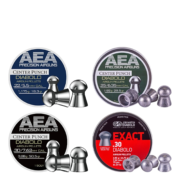 Ammo tile – pellets SKOUT ammo: AEA Center Punch and JSB Exact airgun pellet tins
