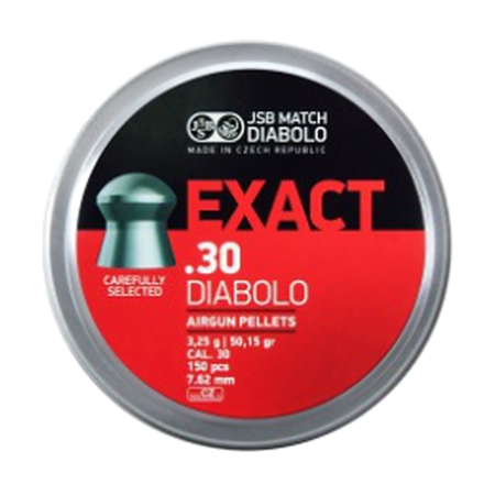 JSB Exact .30 caliber diabolo pellets, 50.15 grain, 150 count