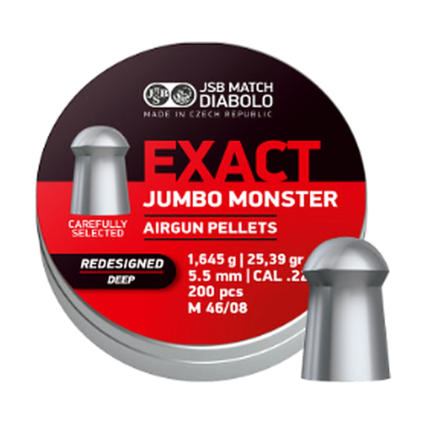 JSB Exact Jumbo Monster .22 caliber diabolo pellets, 25.39 grain, 200 count