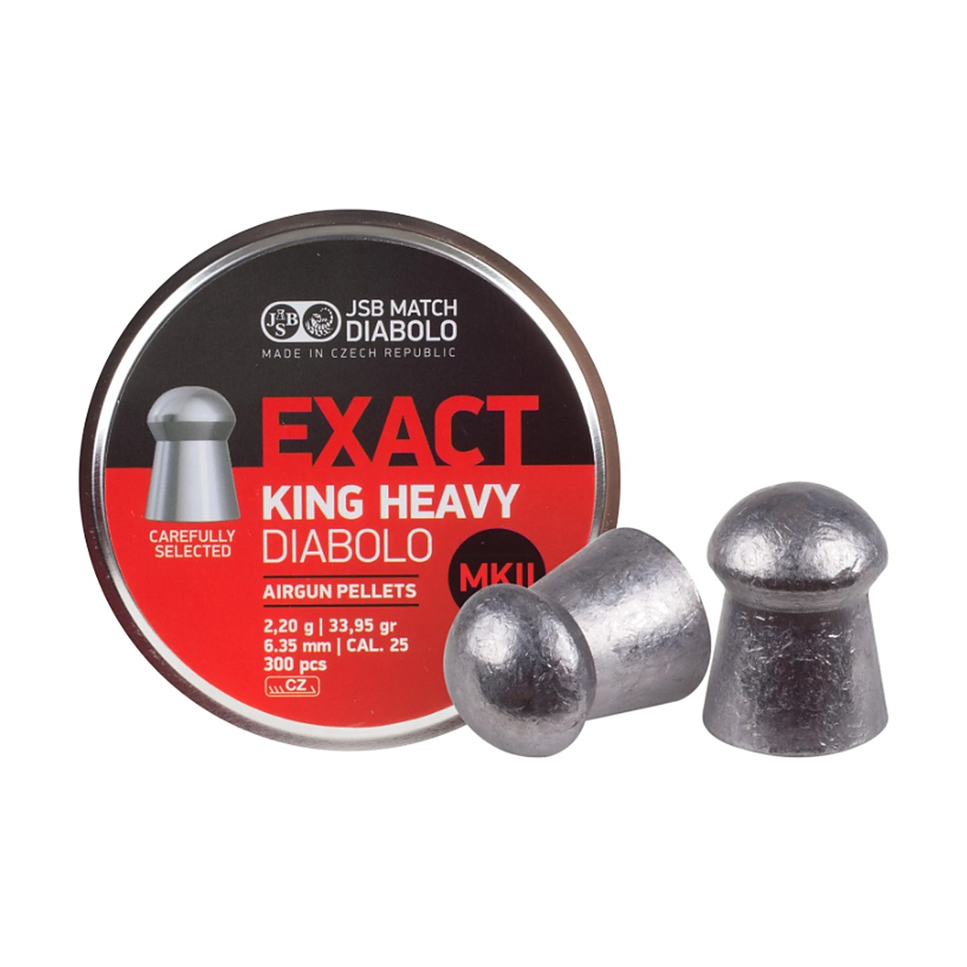 JSB Exact King Heavy MKII .25 caliber diabolo pellets, 33.95 grain, 300 count