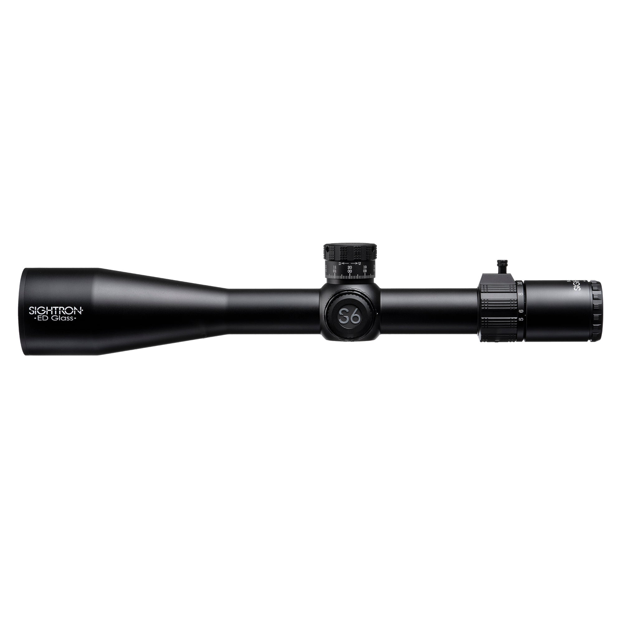 Sightron S6 5-30×56 riflescope, left side Sightron S6 5-30x56 riflescope, left side