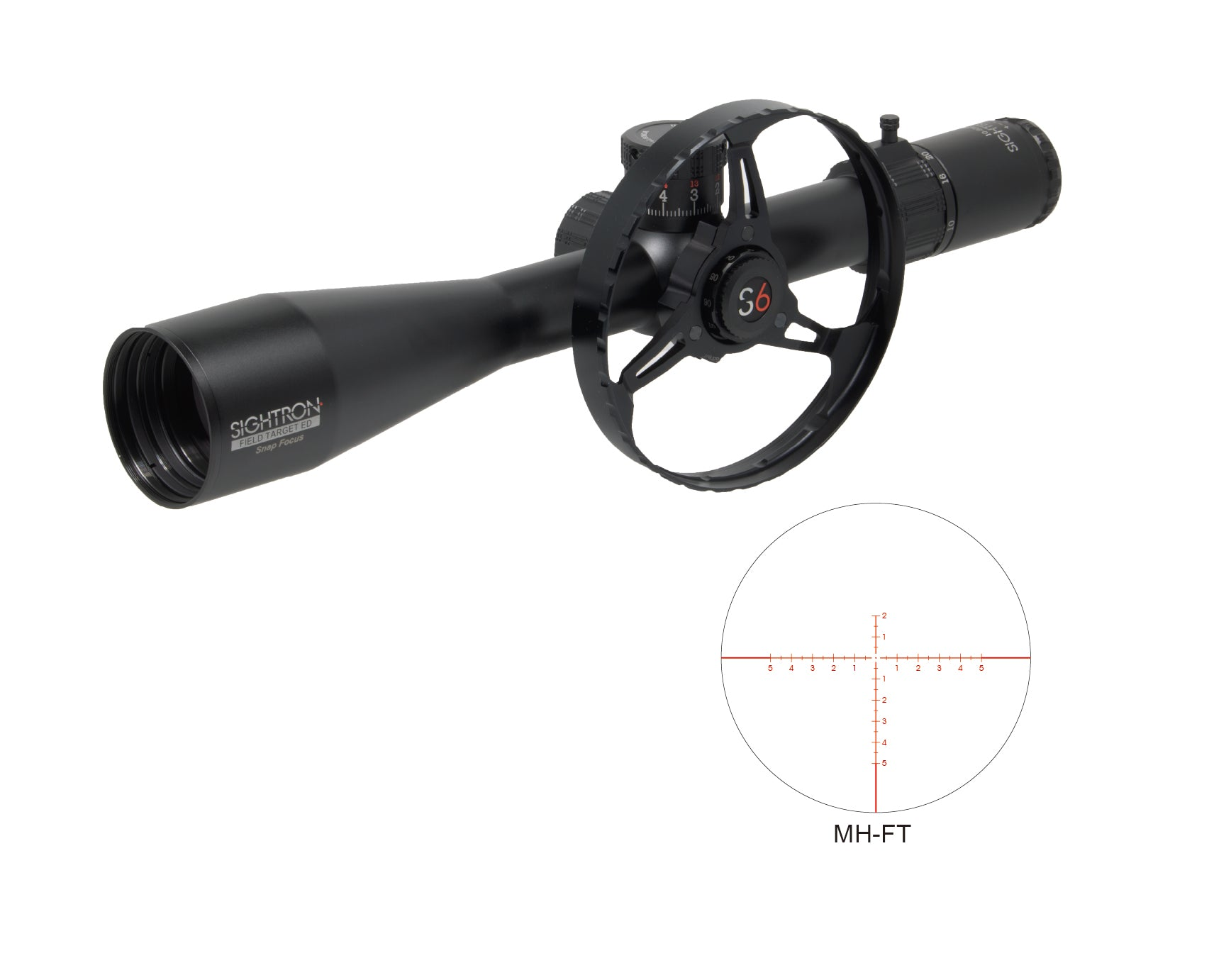 Sightron S6 Snap Focus with wheel, MH-FT reticle Sightron S6 Snap Focus with wheel, MH-FT reticle