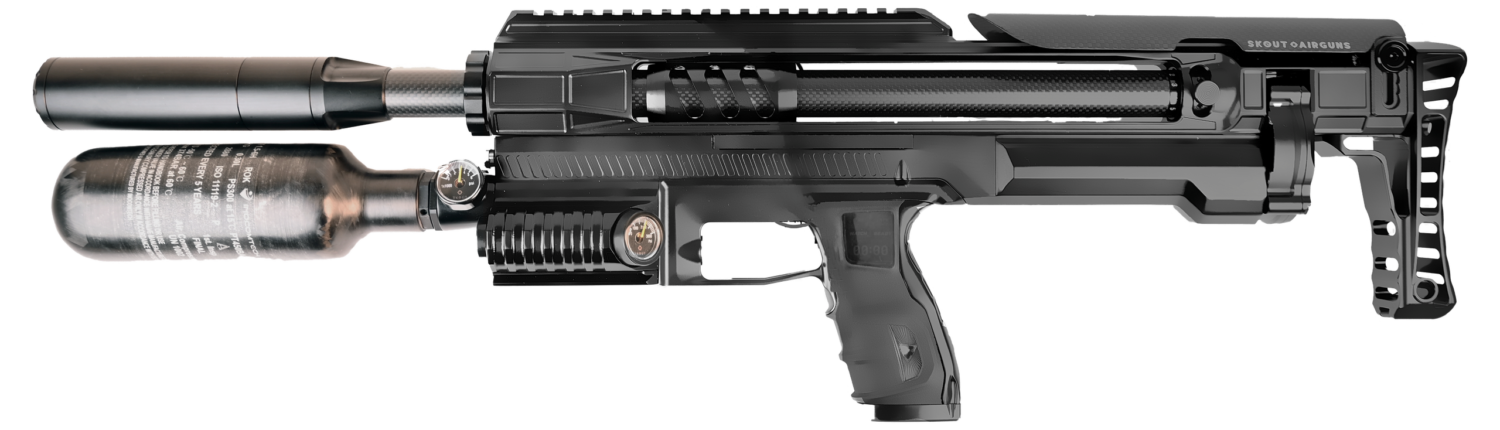 SKOUT EVO Compact side view SKOUT EVO Compact air rifle, left side